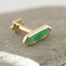 Load image into Gallery viewer, Mini Hexa Gemstone Stud with Emerald Quartz