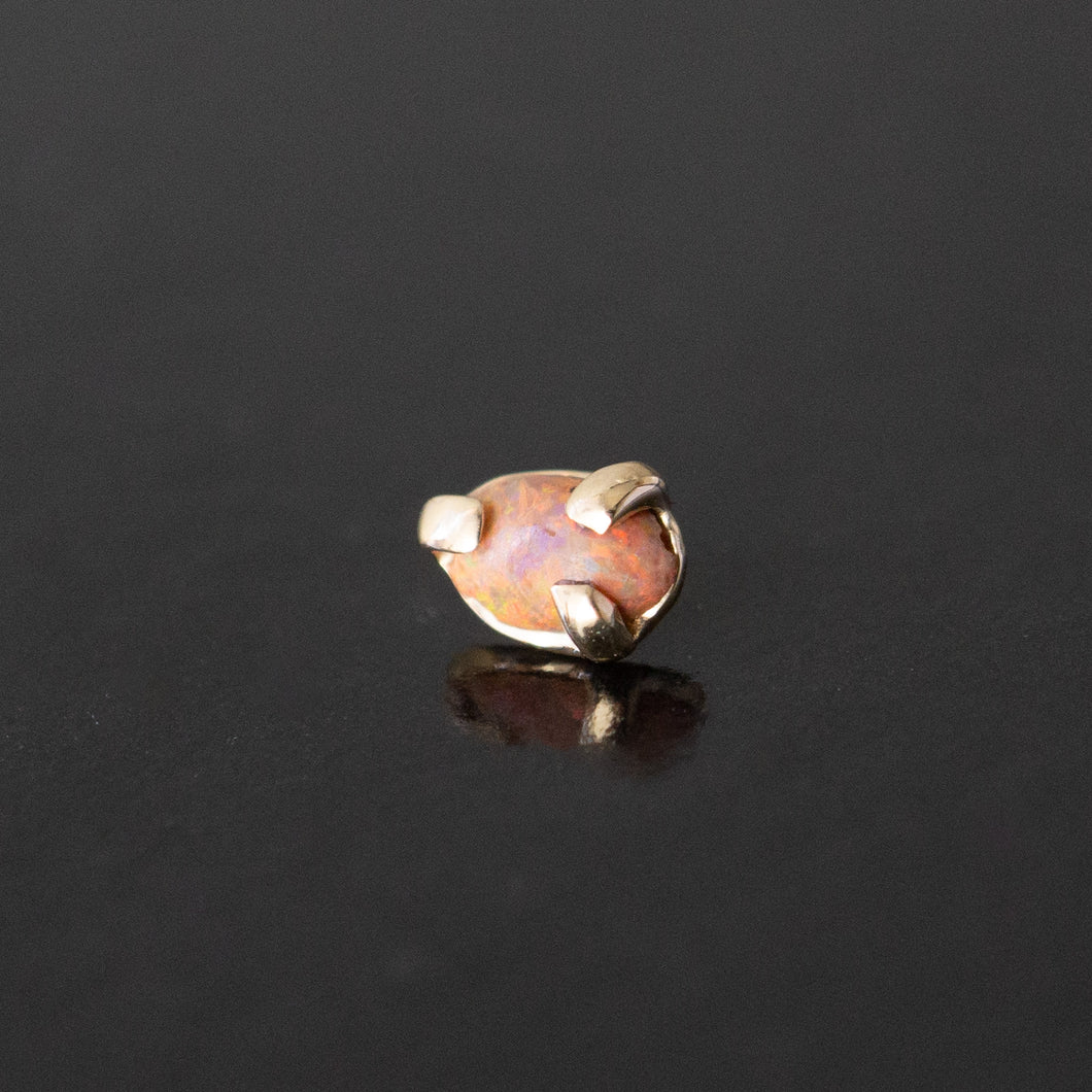 Red Opal Oval Prong Threaded End