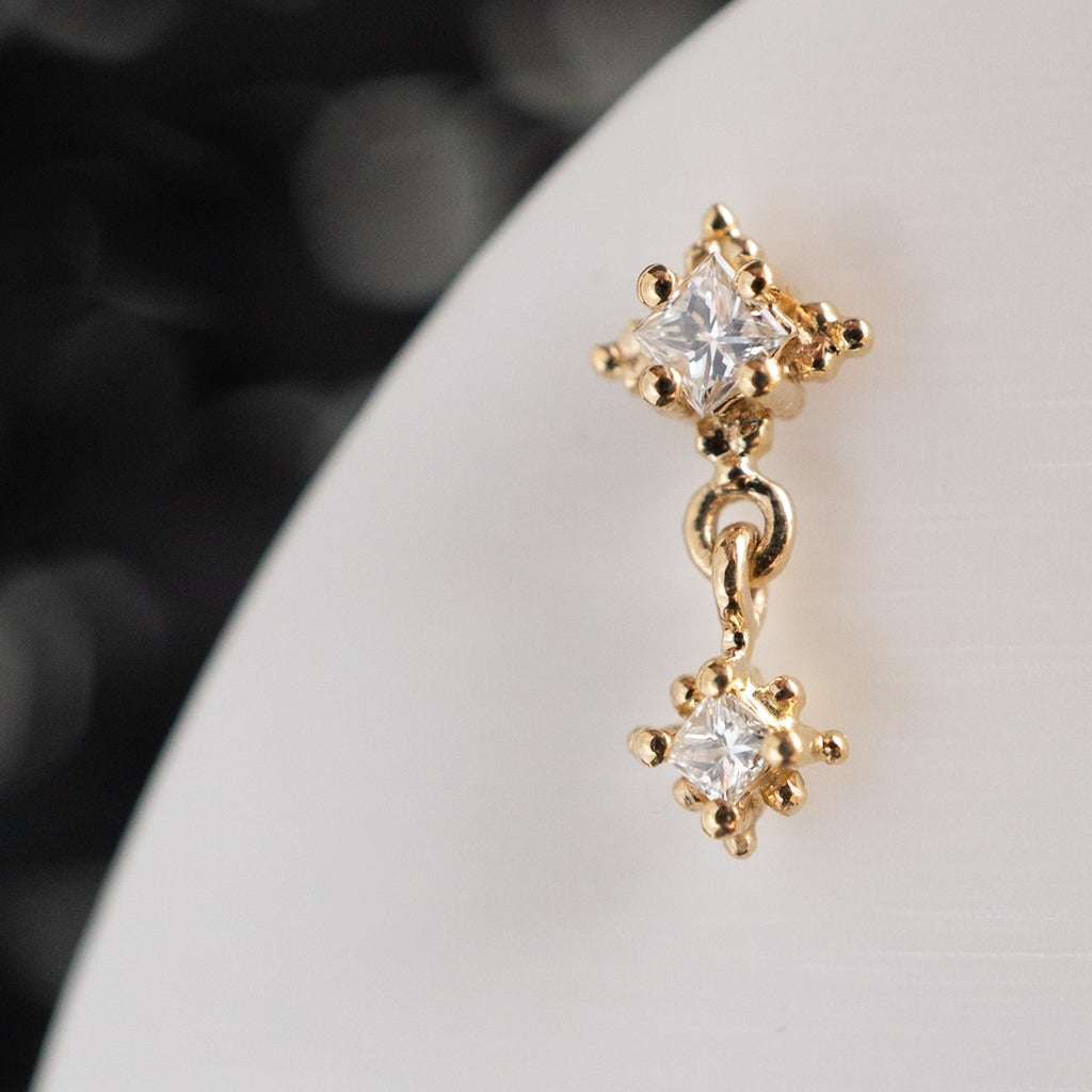 Dala Droplet Earring 2 - Diamond Double Droplet