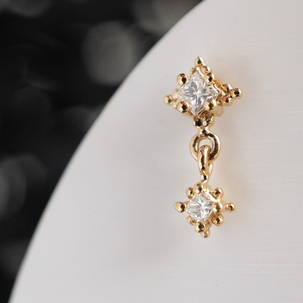 Dala Droplet Earring 2 - Diamond Double Droplet