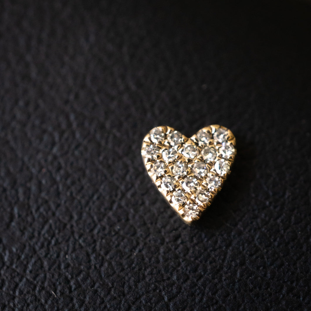 Pavé Diamond Heart Threaded End