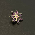 Marquise Flower Threaded End with Violet Topaz + Pink Sapphire