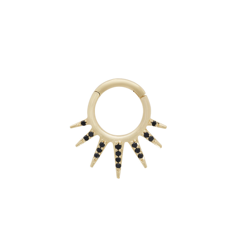 Split Point Clicker Hoop - Full Black Diamonds