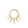 Split Point Clicker Hoop - Alternating White Diamonds