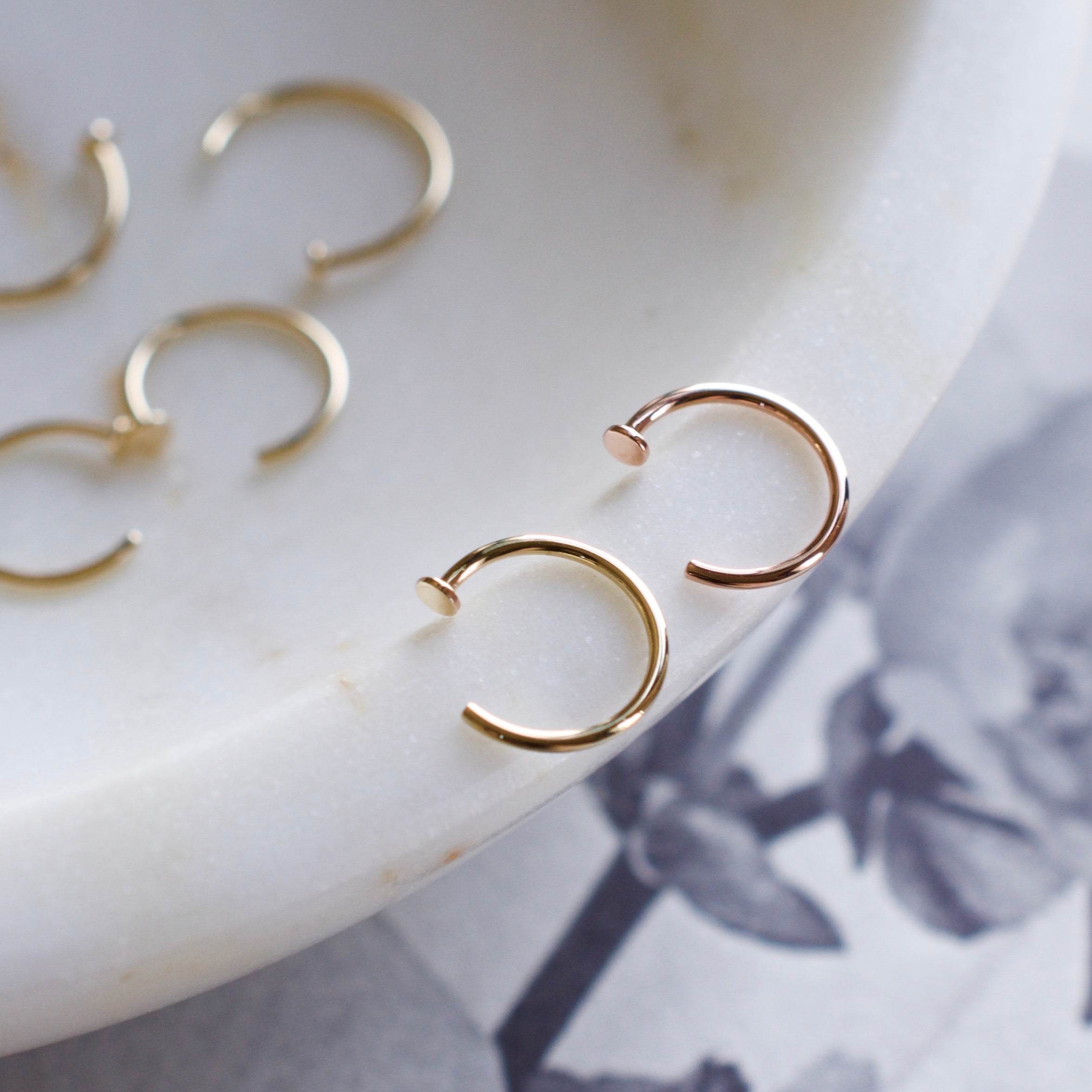 Gold Nostril Nail with Disk