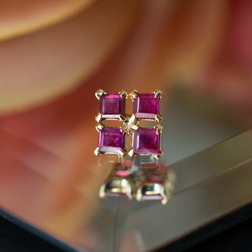 4 Ruby Square Threaded End