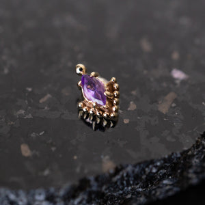 Amethyst Beaded Marquise Threaded End