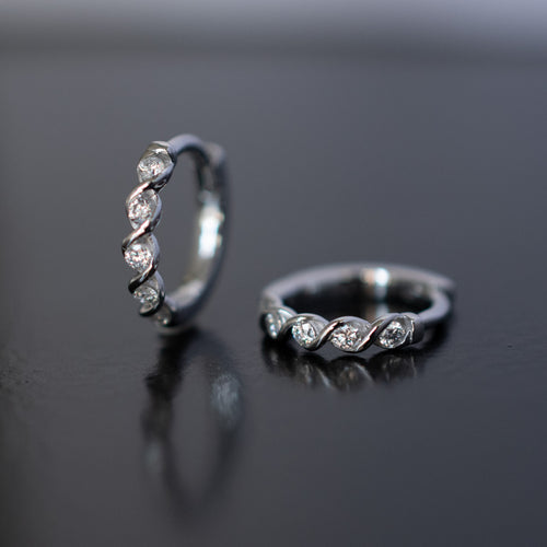 Diamond Twist Hinged Ring