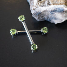 Load image into Gallery viewer, Forward-Facing Prong Gem Barbell