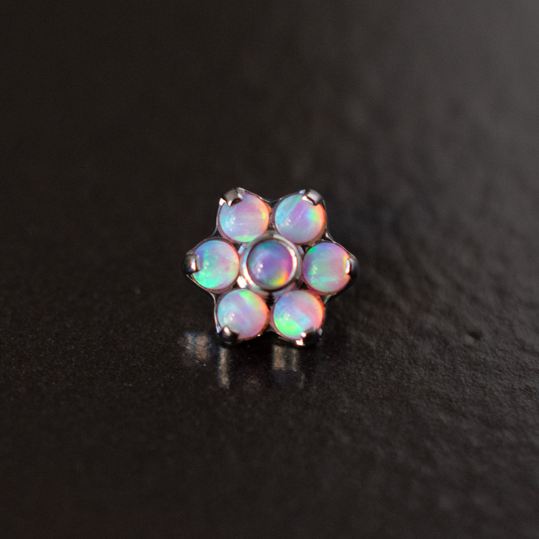 Medium Opal Flower Threaded + Threadless End
