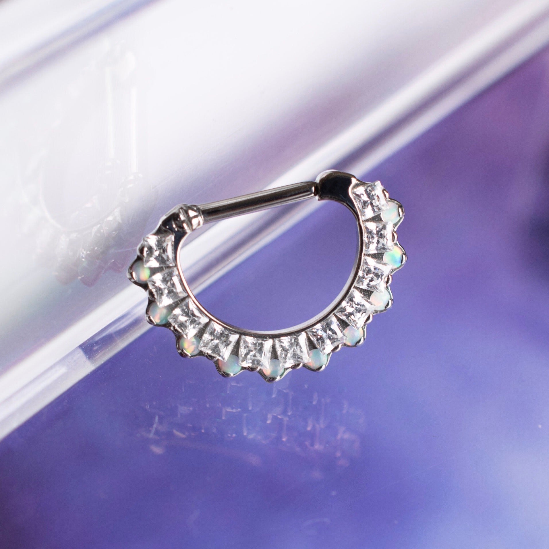 Aphrodite White CZ + Opal Odyssey Clicker