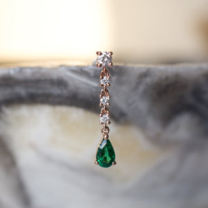 Diamond + Emerald Pear Chain Threaded End