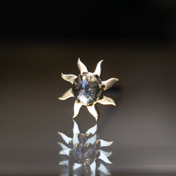 Sun Threaded End with Tourmalinated Quartz