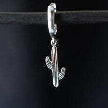 Load image into Gallery viewer, Silver Stirrup Charm Earring