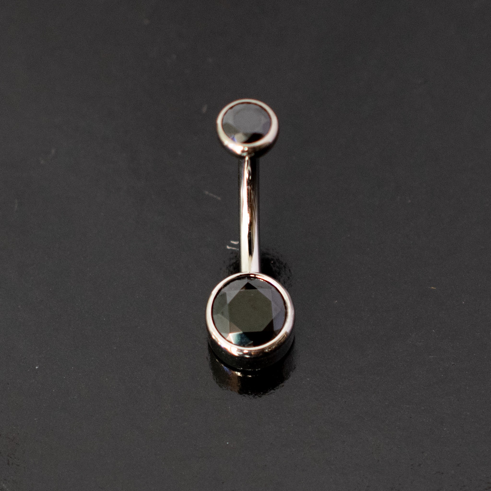 Titanium Navel Curve with 6mm Bezel Gem