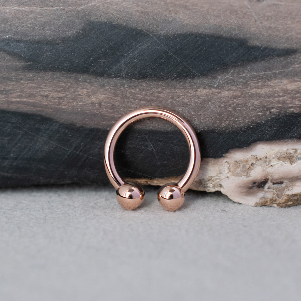 Gold Circular Barbell with Ball Ends