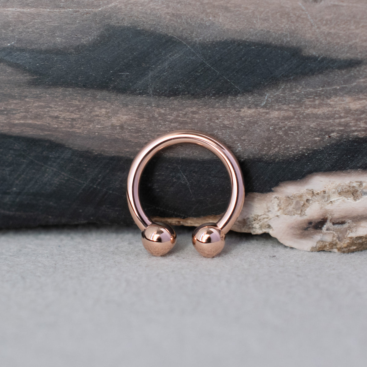Gold Circular Barbell with Ball Ends