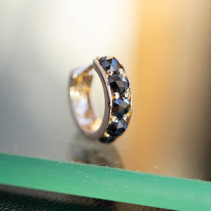 Rose Cut Black Diamond Hinged Ring