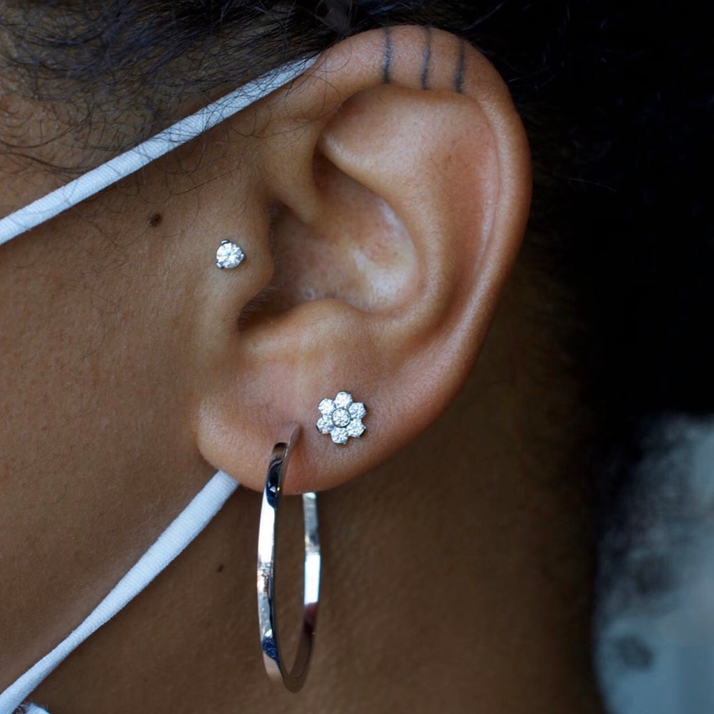 Large Gem Flower Threaded End