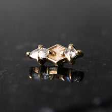 Load image into Gallery viewer, Marquise + Round Diamond Shield Threaded End
