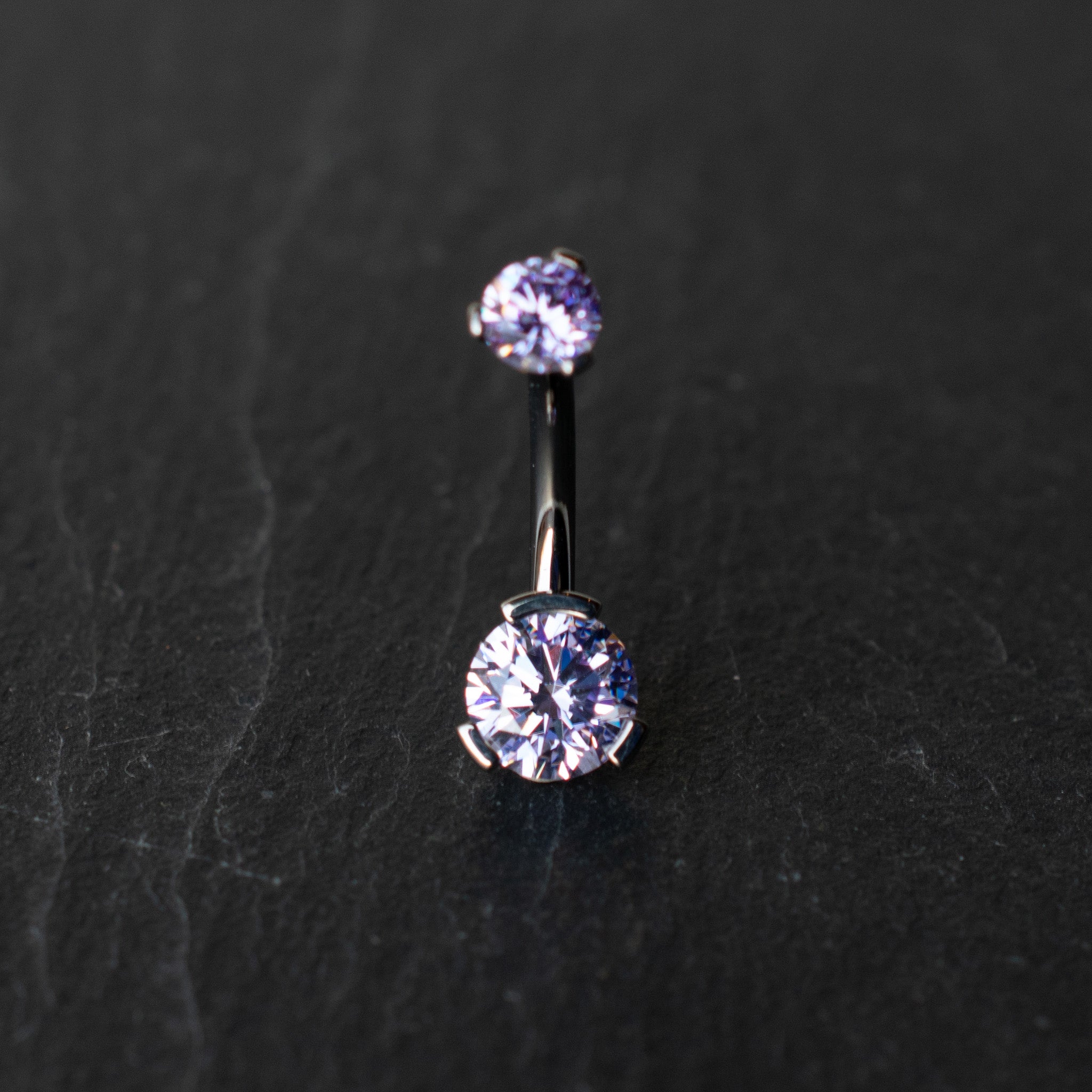 Titanium Navel Curve with 6mm Prong Gem