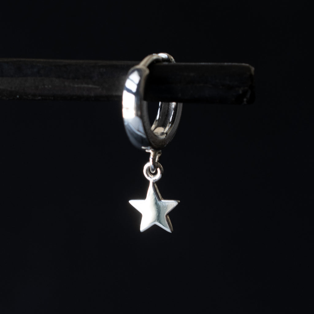 Silver Charm Hinged Earring