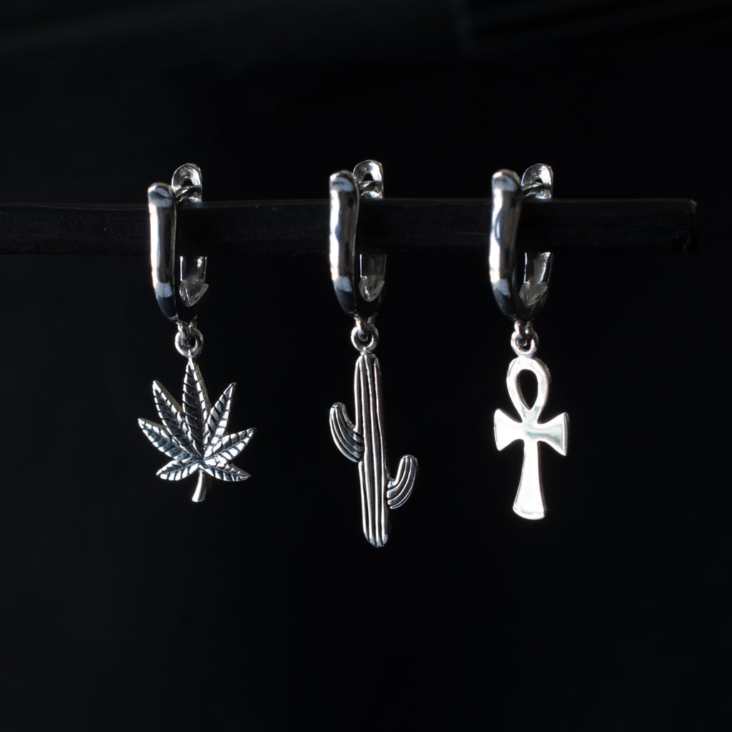 Silver Stirrup Charm Earring