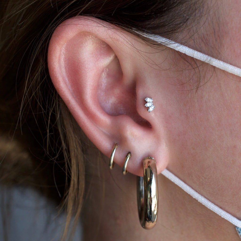 Marquise Fan Faceted Gem Threaded End