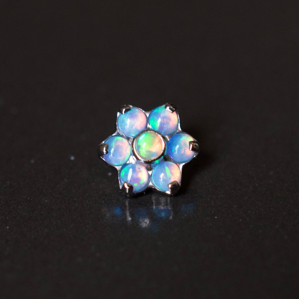 Medium Opal Flower Threaded + Threadless End