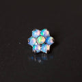 Medium Opal Flower Threaded + Threadless End