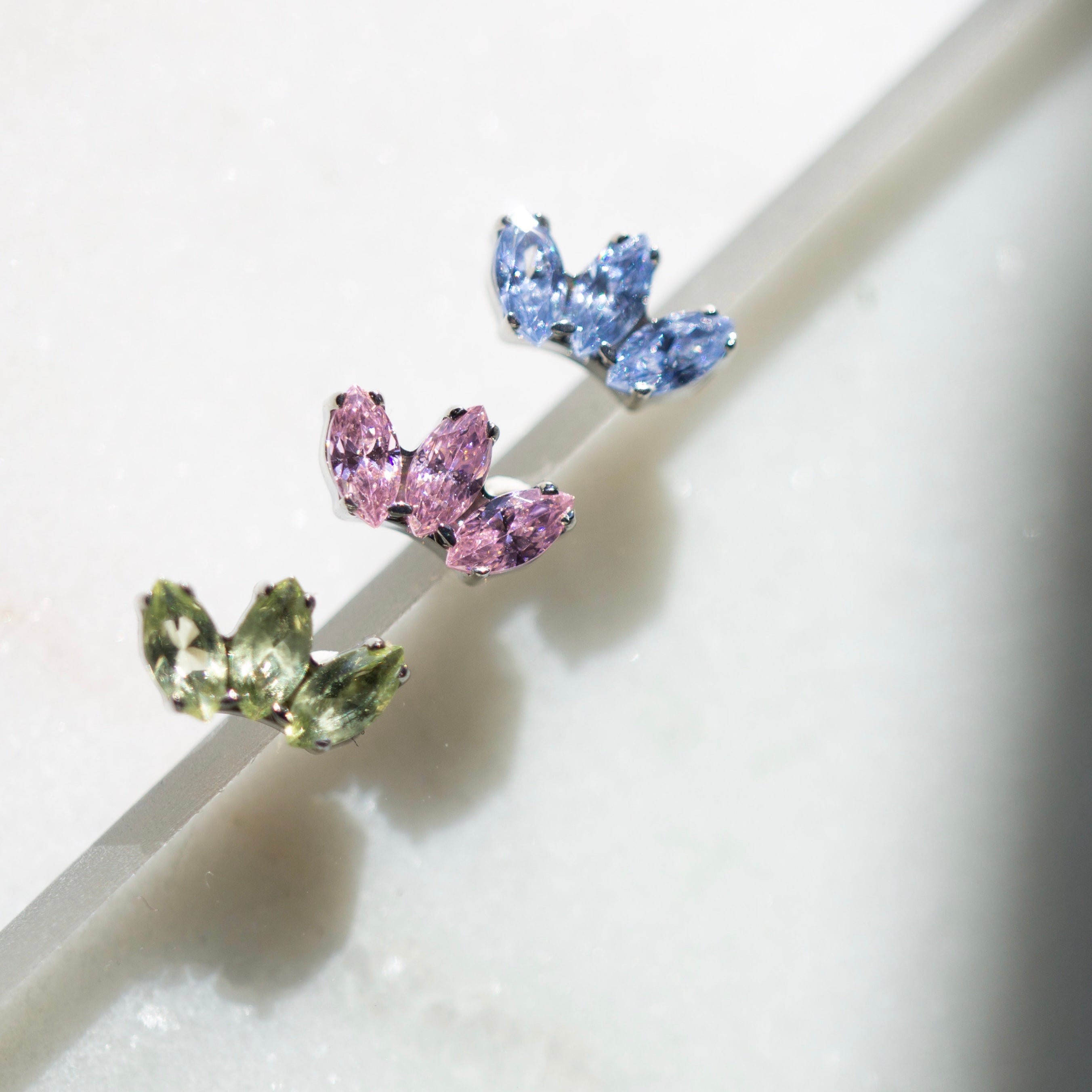 Marquise Fan Faceted Gem Threaded End