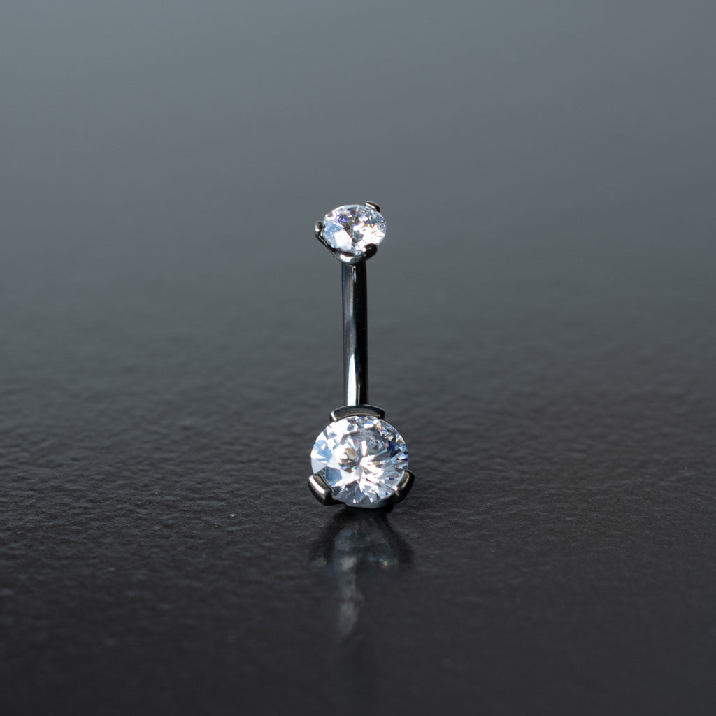 Titanium Navel Curve with 6mm Prong Gem