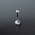 Titanium Navel Curve with 6mm Prong Gem