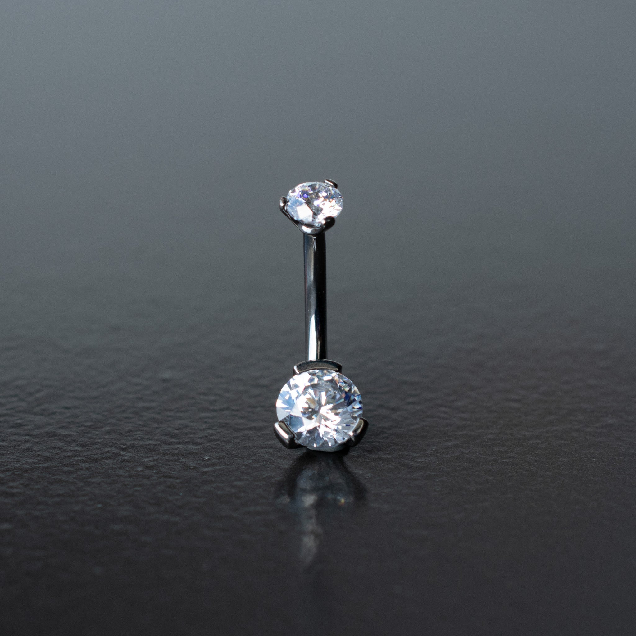 Titanium Navel Curve with 6mm Prong Gem
