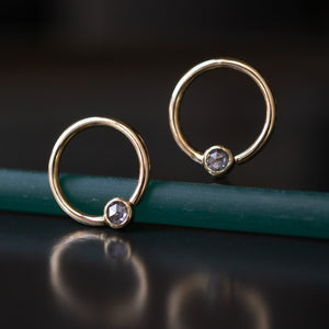 Forward-facing Rose Cut Diamond Fixed Bezel Ring