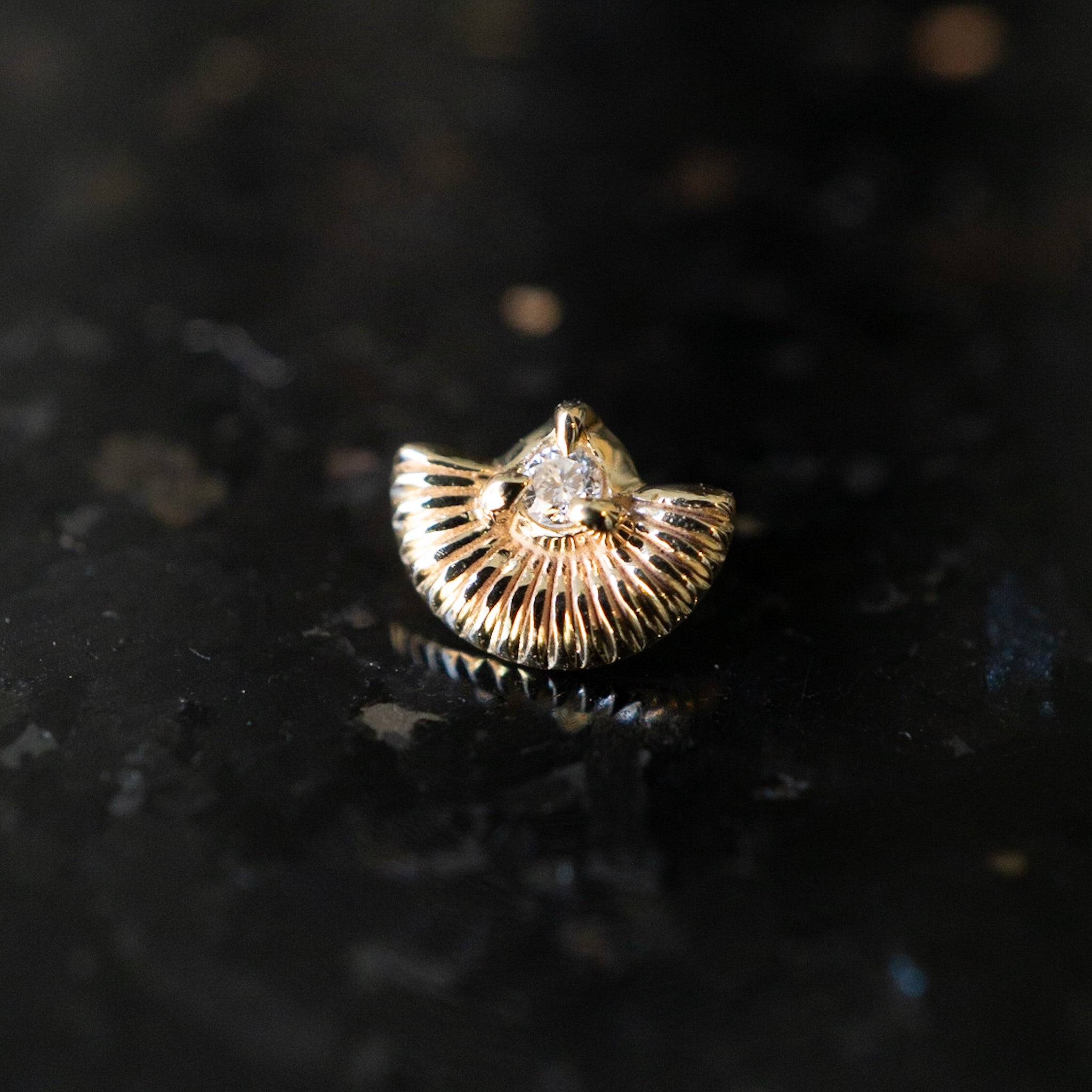 Diamond Milgrain Fan Threaded End