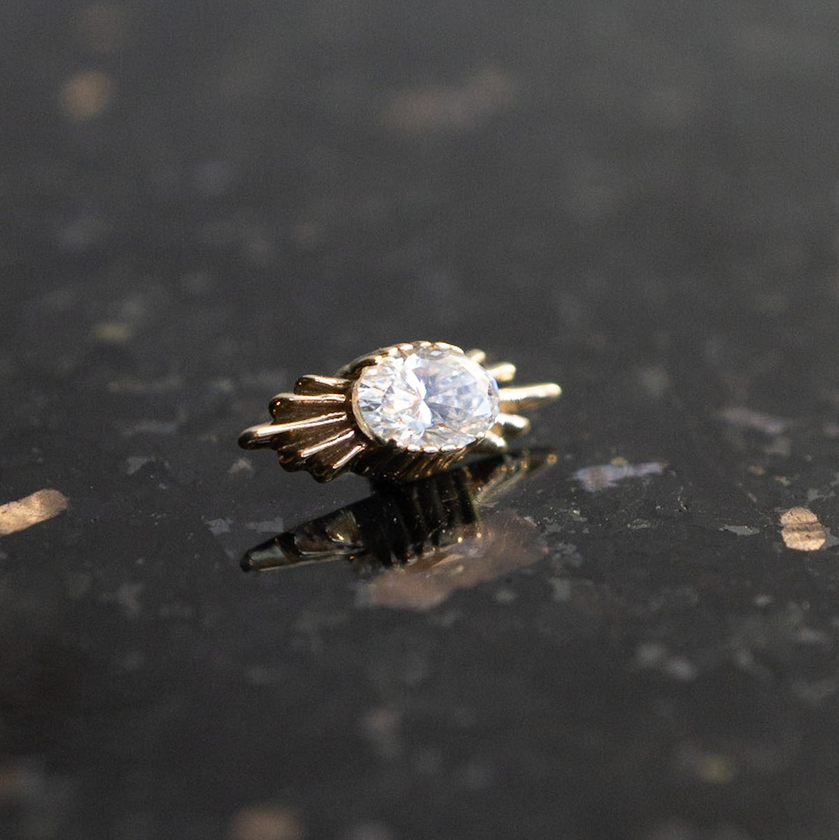 Oval Diamond Ray Threaded End
