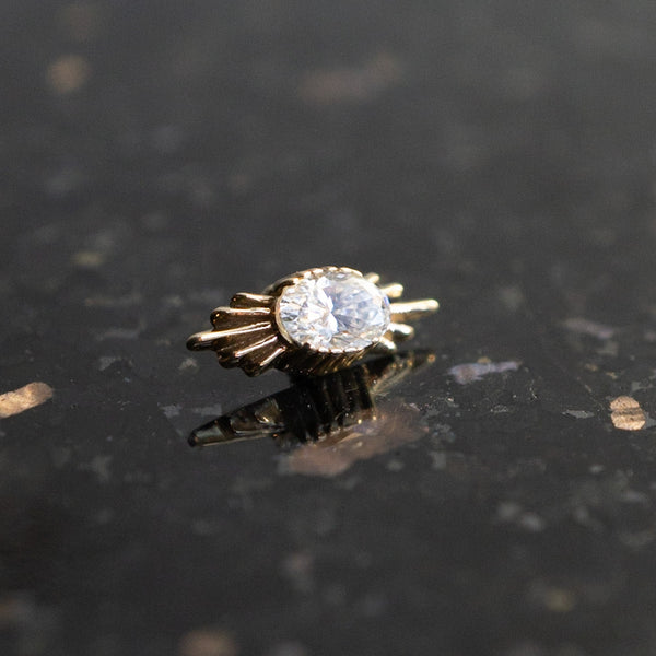 Oval Diamond Ray Threaded End