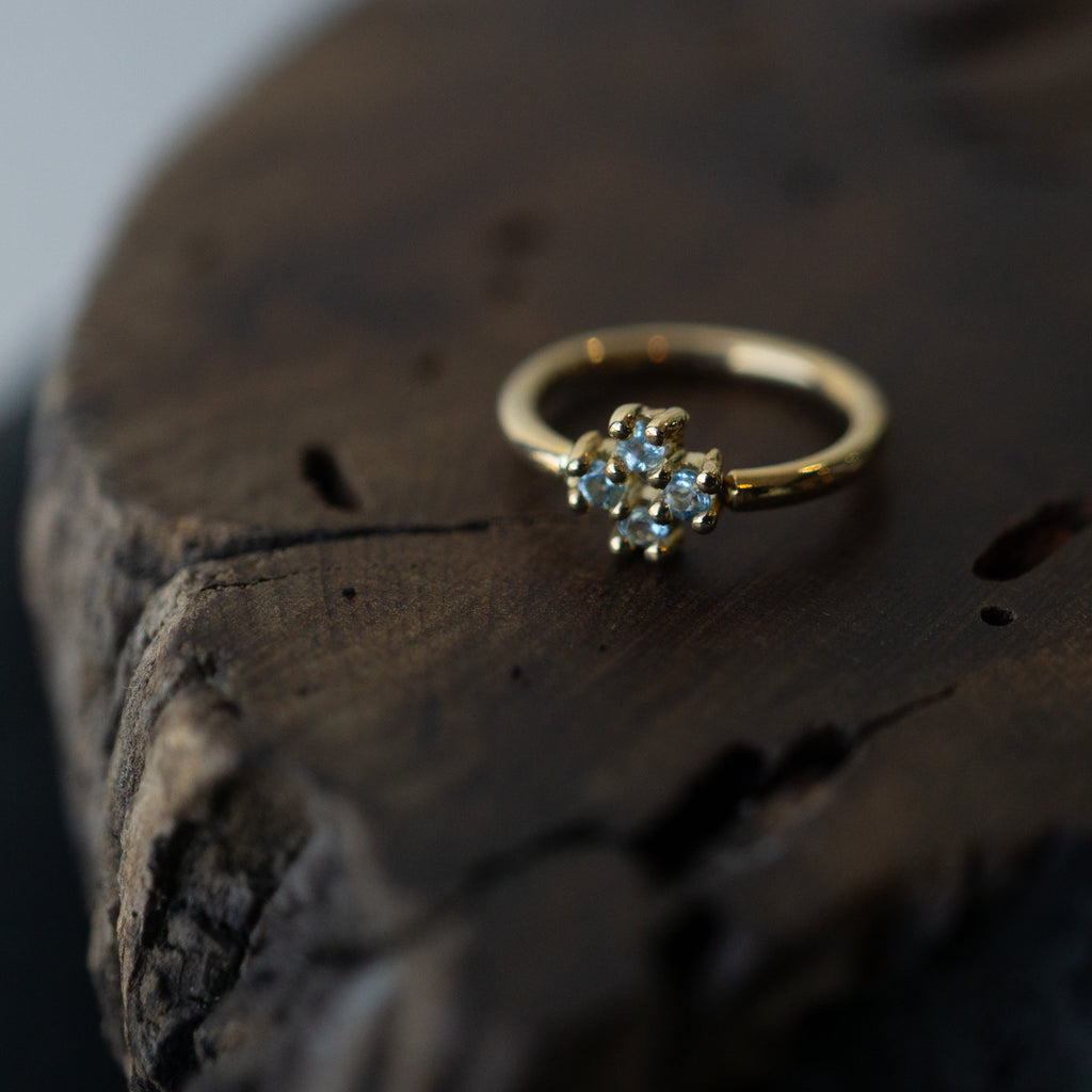 Soul Fixed Bead Ring with Sky Blue Topaz