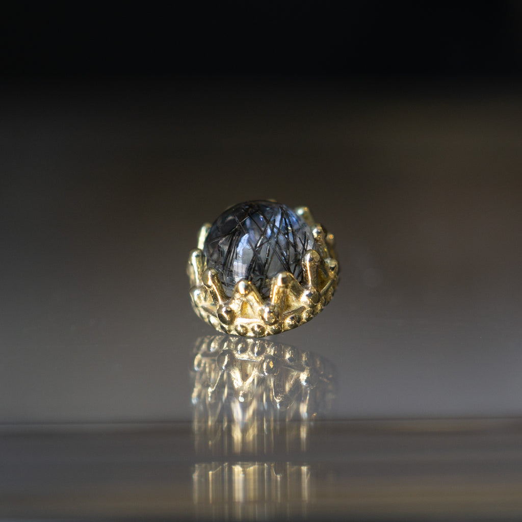 King Threaded End with Tourmalinated Quartz