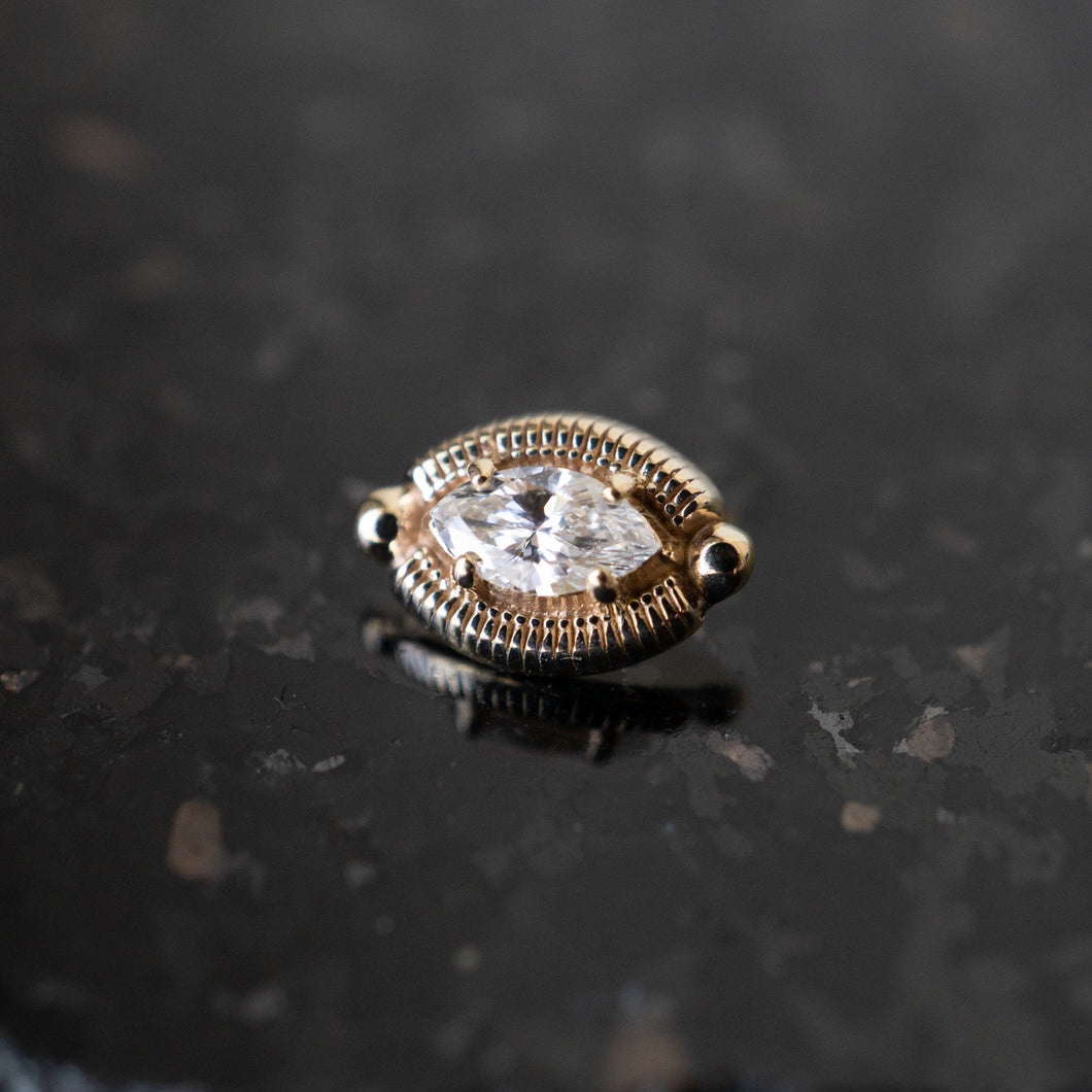 Milgrain Marquise Diamond Threaded End