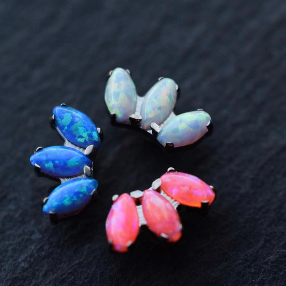 Marquise Fan Fauxpal Gem Threaded End