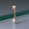 Bezel Navel Curve with White Diamonds