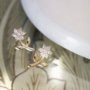 Stemmed Flower Diamond Threaded End