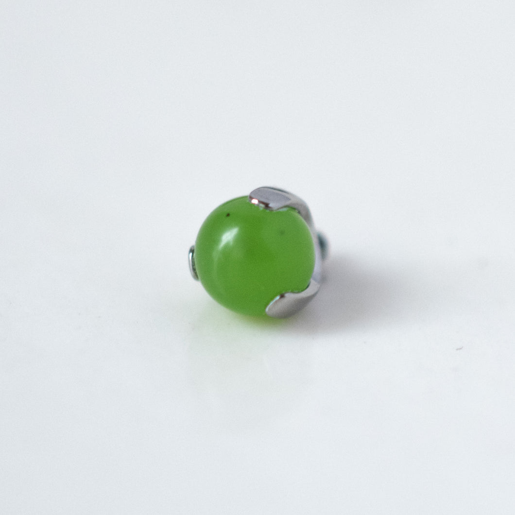 3-Prong Natural Stone Ball Threaded End (14g/12g)