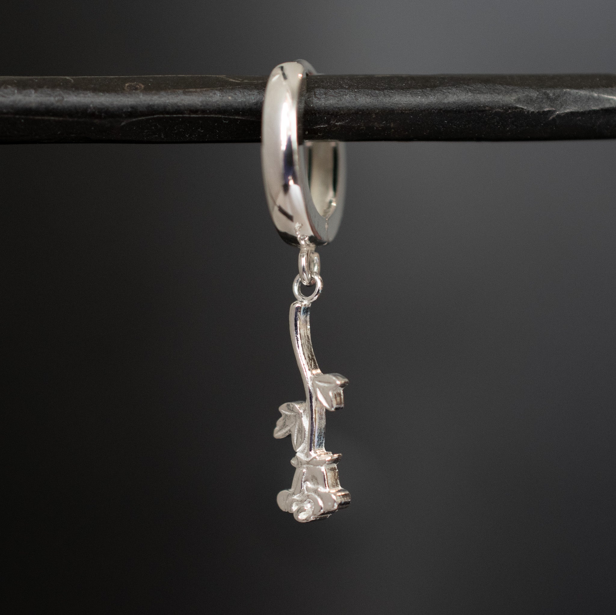 Silver Rose Earring