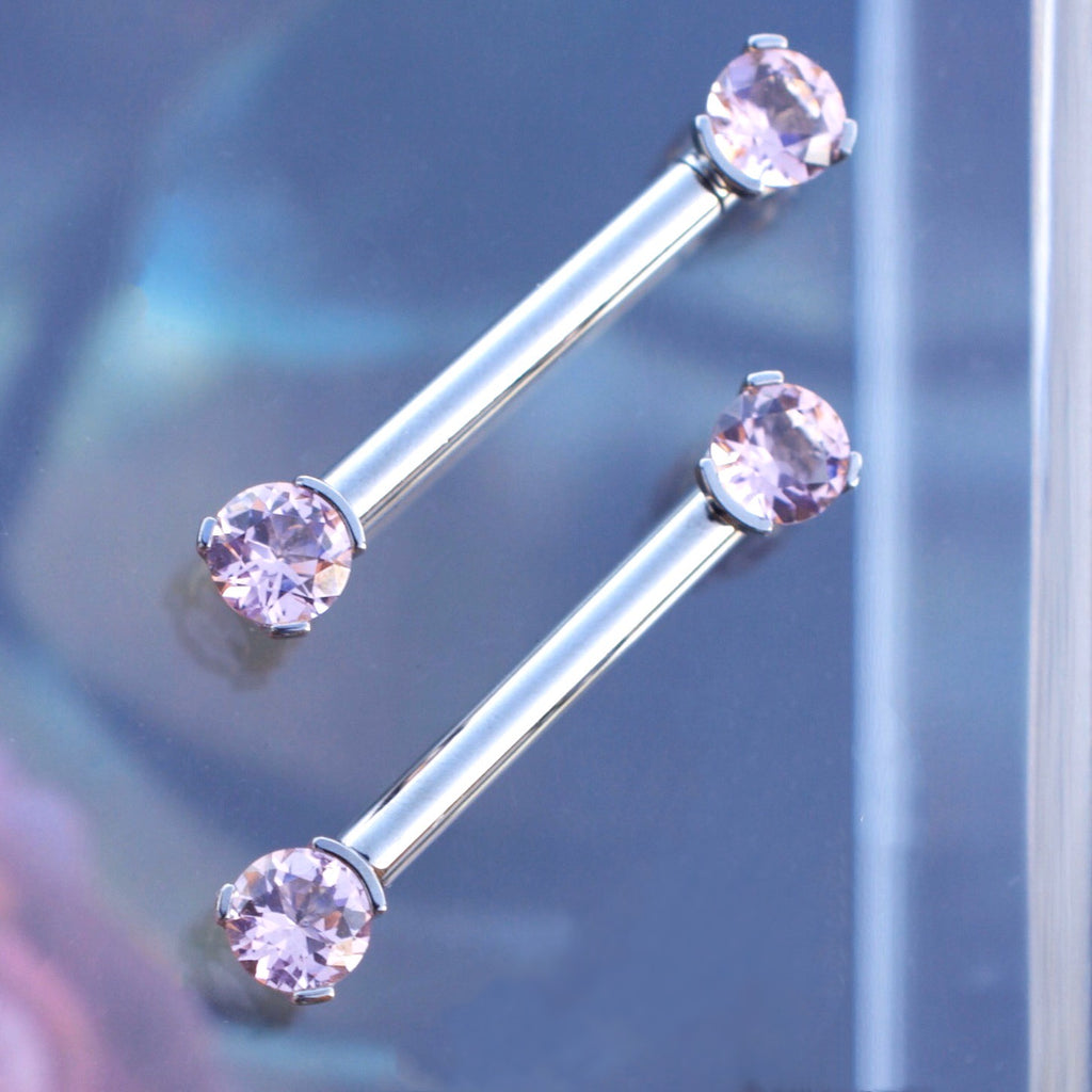 Forward-Facing Prong Gem Barbell