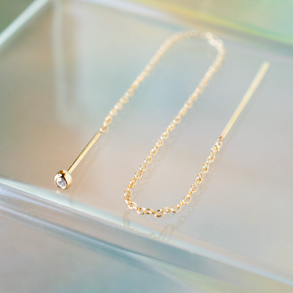 Diamond Chain Threader Earring