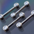 Forward-Facing Bezel Gem Barbell