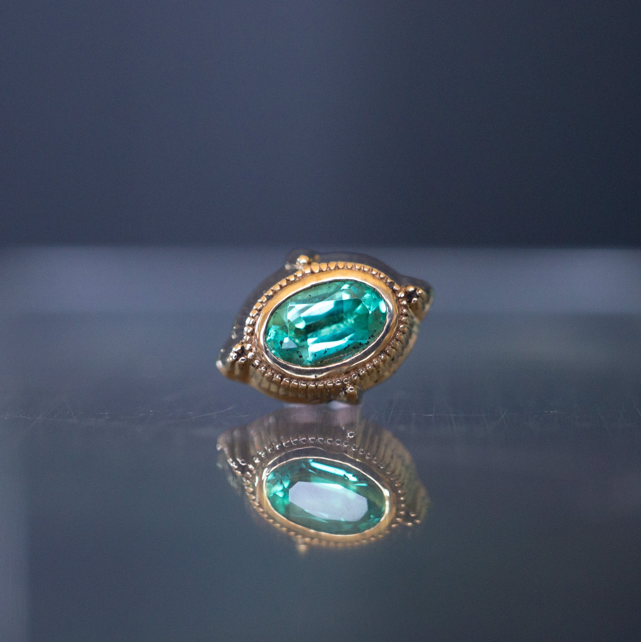 Milgrain Oval Threaded End